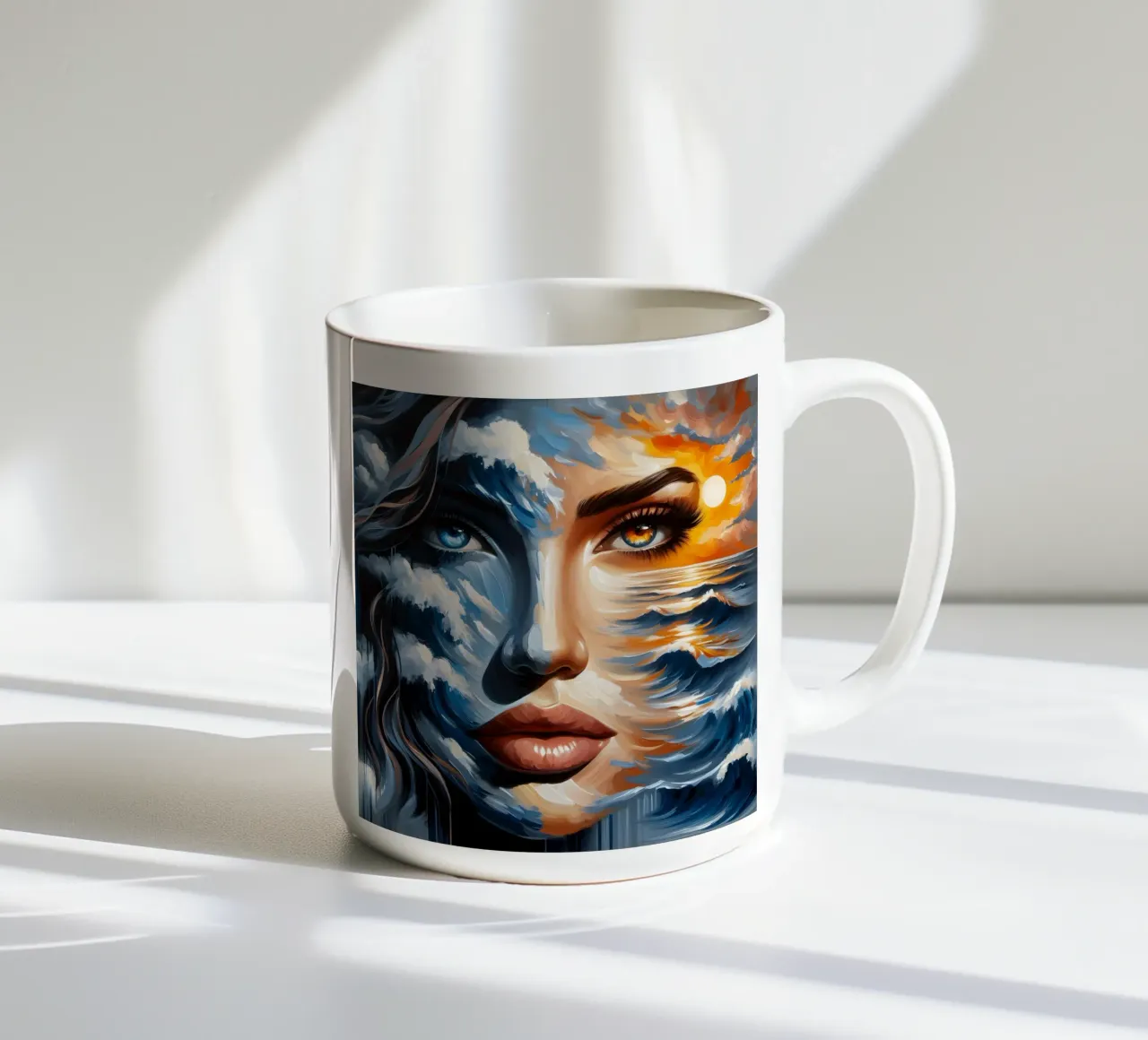 Ritratto di mare e onde tazza in ceramica da ARTOMATIC
