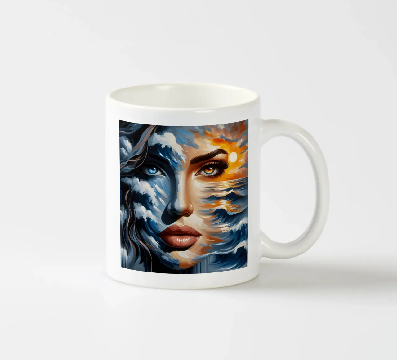 Ritratto di mare e onde tazza in ceramica da ARTOMATIC