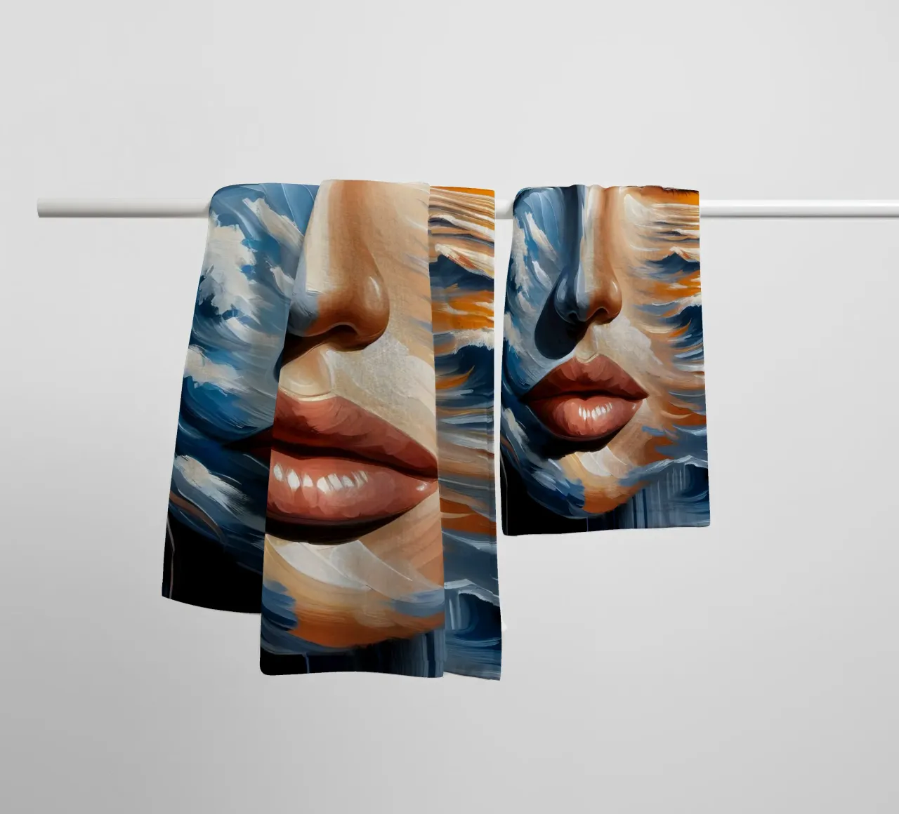 Sea And Waves Portrait towel by ARTOMATIC