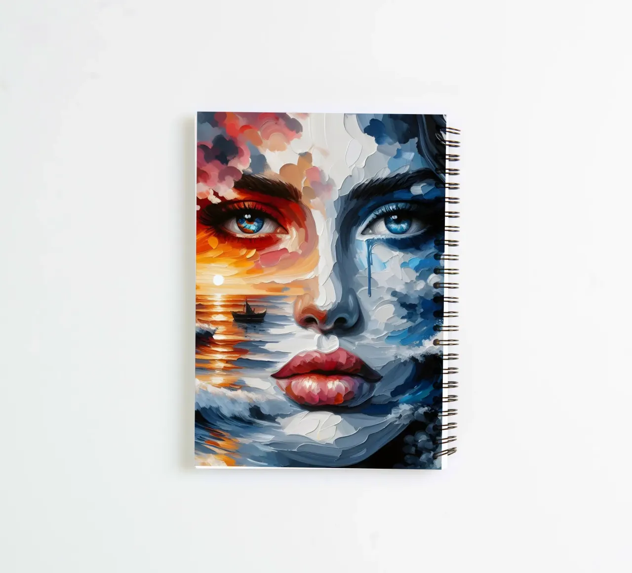 Sun, Sea And Waves Portrait spiral notebook by ARTOMATIC