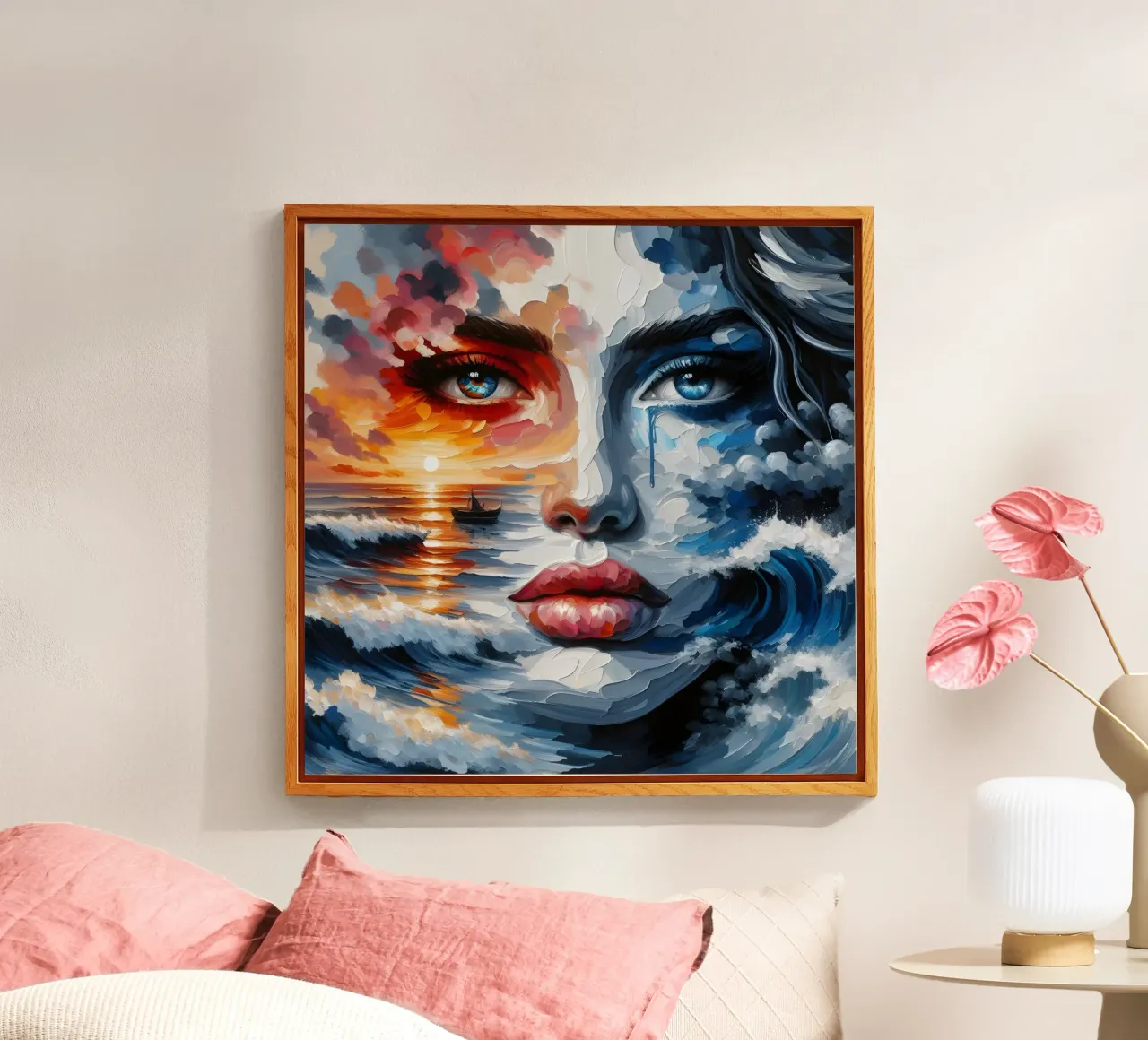 Portrait du soleil, de la mer et des vagues plexiglas de ARTOMATIC
