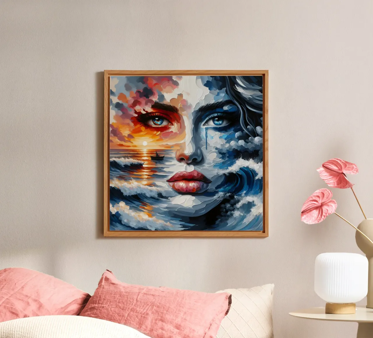 Ritratto di sole, mare e onde alluminio dibond da ARTOMATIC
