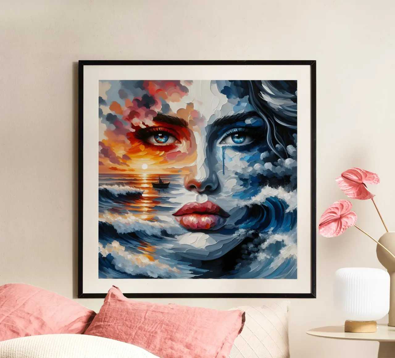 Sun, Sea And Waves Portrait poster by ARTOMATIC