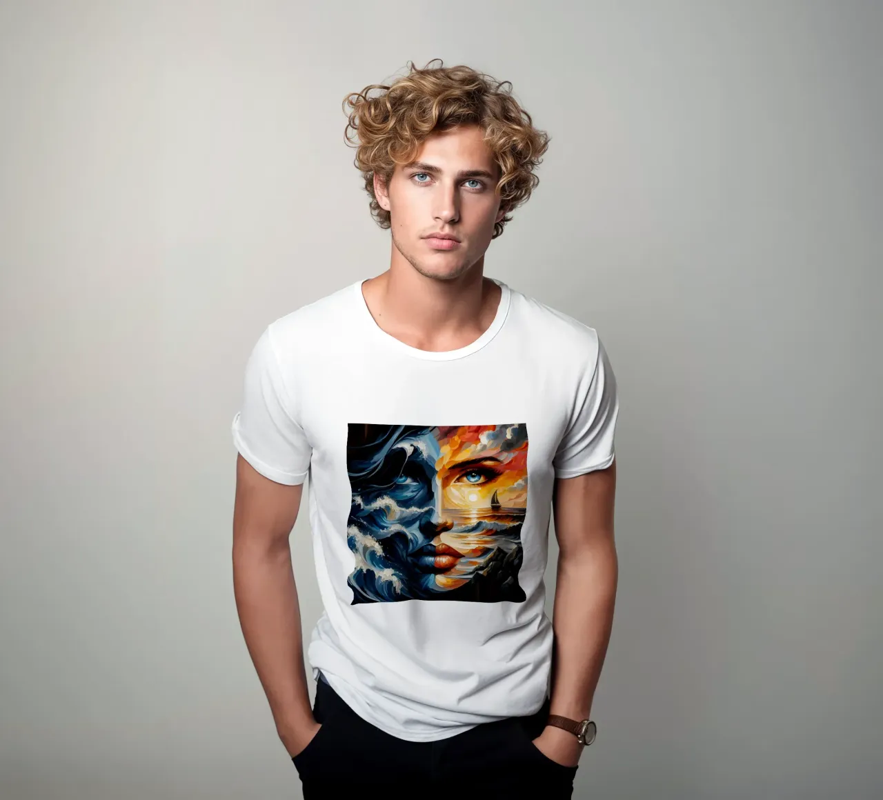 DON'T MAKE WAVES PORTRAIT t-shirt by ARTOMATIC
