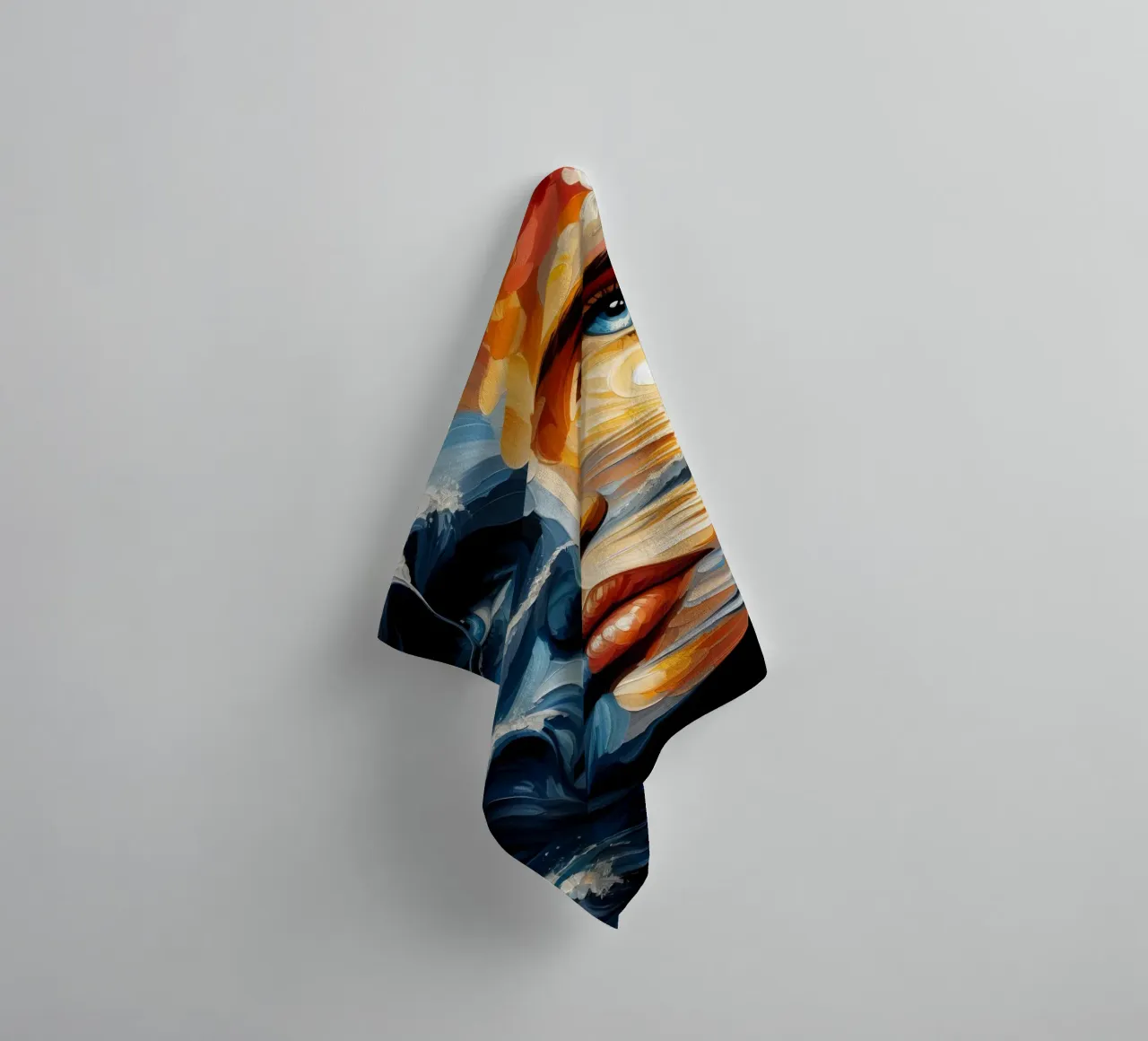 DON'T MAKE WAVES PORTRAIT towel by ARTOMATIC