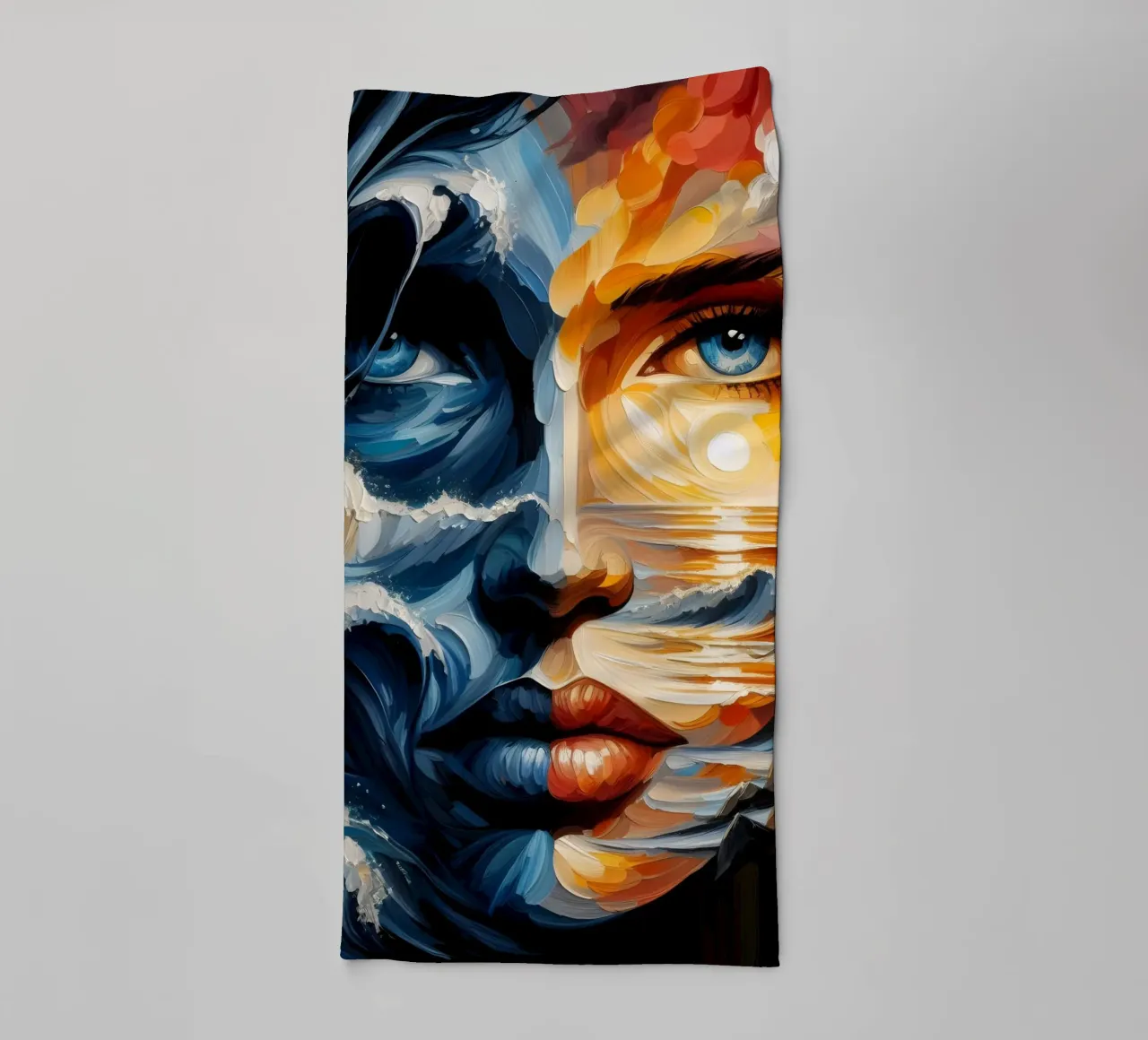 DON'T MAKE WAVES PORTRAIT towel by ARTOMATIC