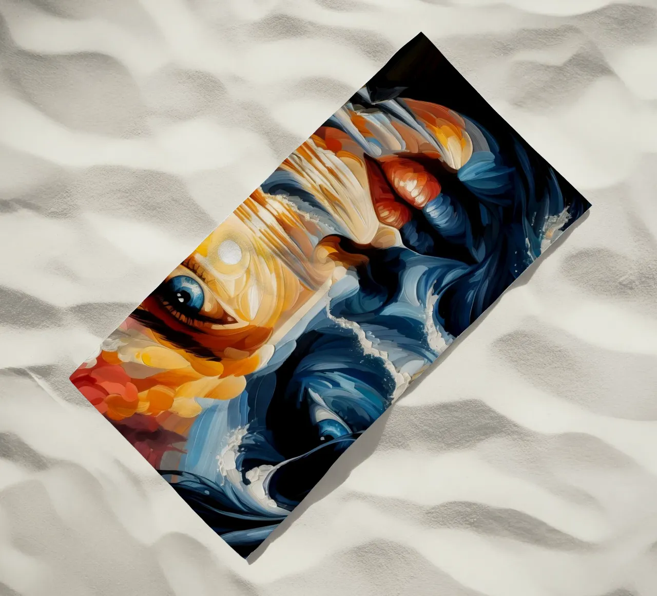 DON'T MAKE WAVES PORTRAIT beach towel by ARTOMATIC