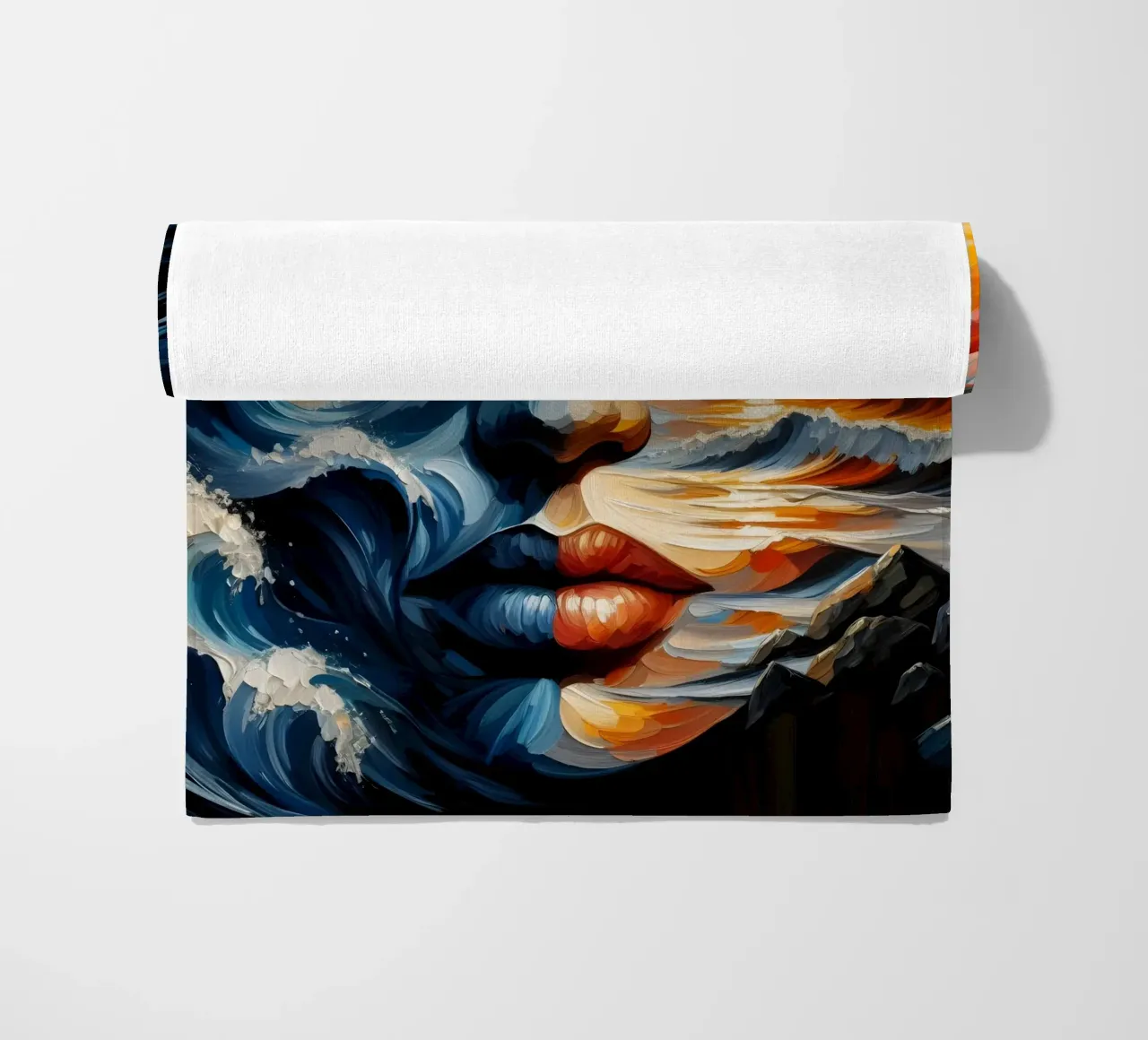 DON'T MAKE WAVES PORTRAIT beach towel by ARTOMATIC