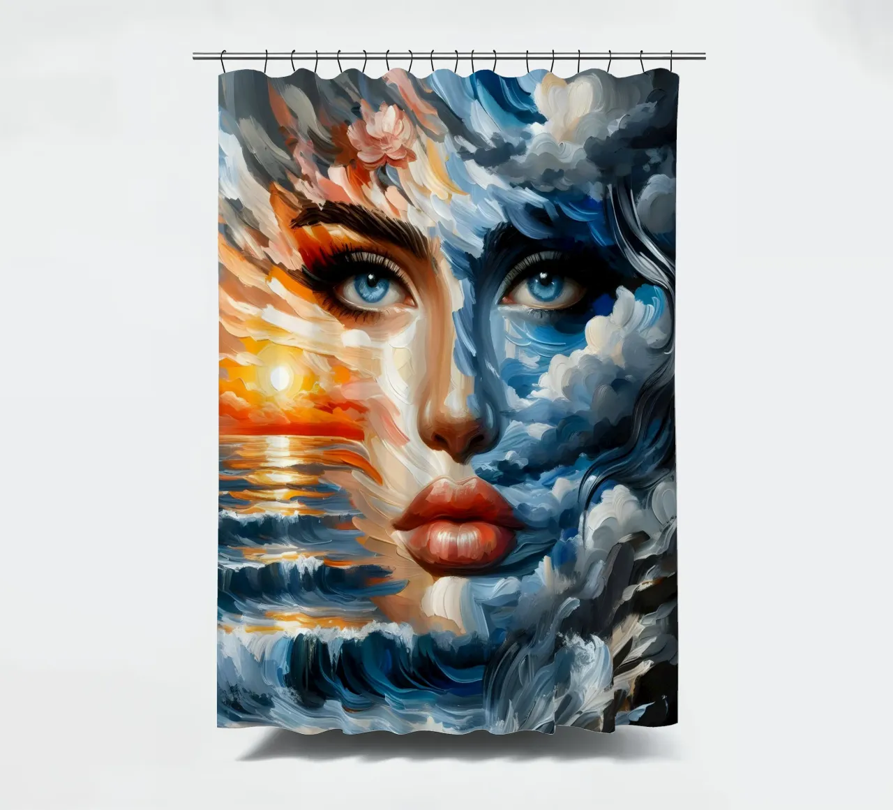 GOLVEN MAKEN SCHILDERIJ douchegordijn van ARTOMATIC
