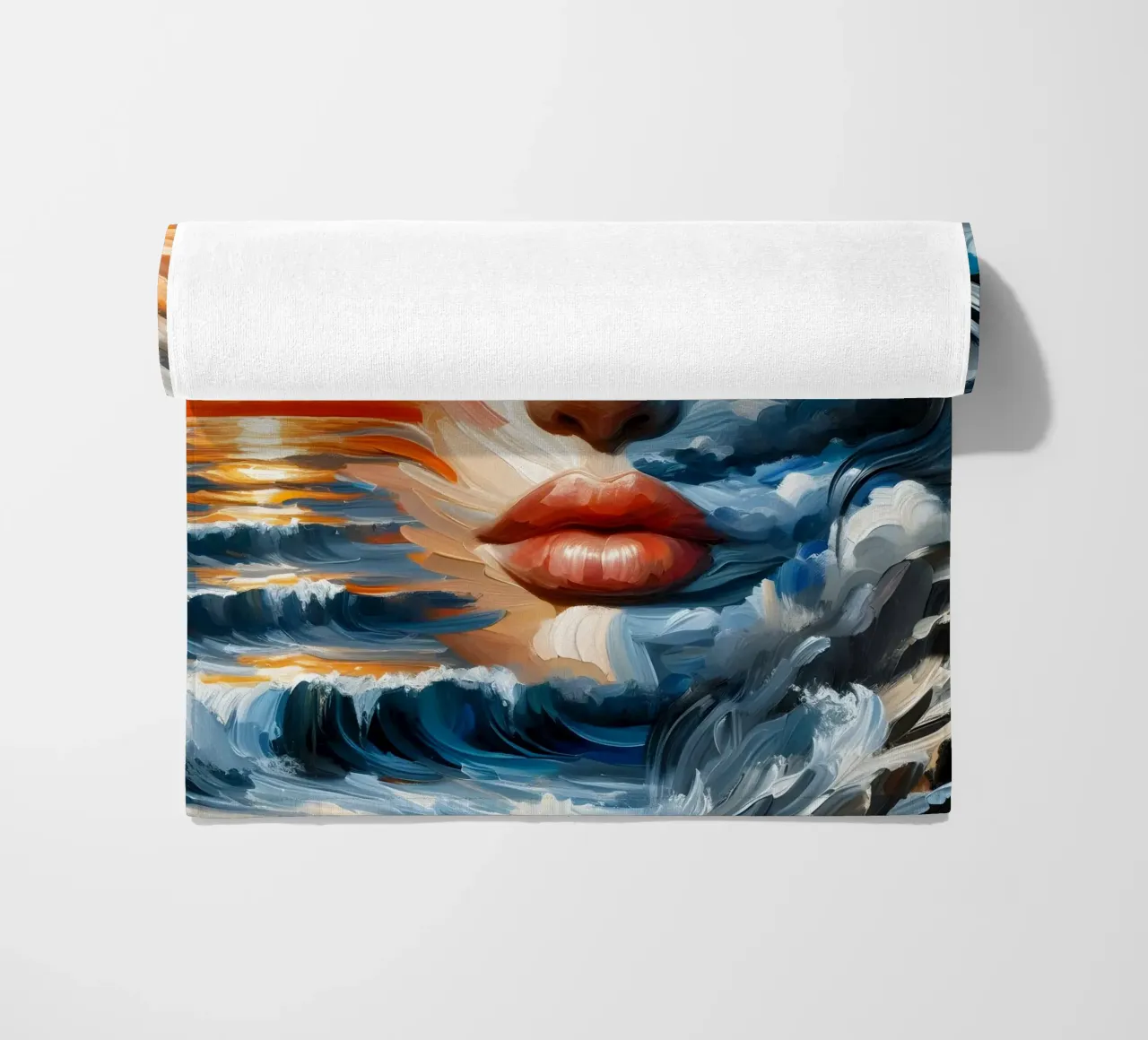 MAKE WAVES PAINTING beach towel by ARTOMATIC
