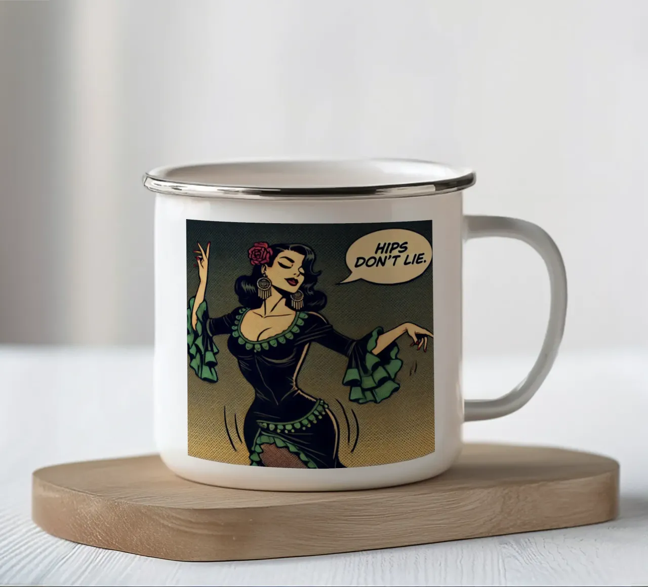 I fianchi non mentono - Poster d'epoca tazza in smalto da posterprints-by-nomad