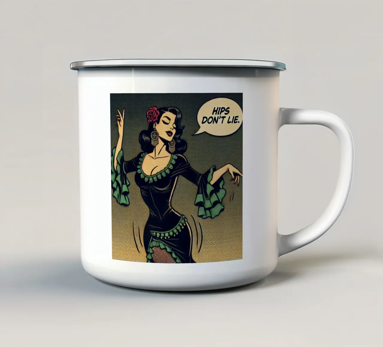 I fianchi non mentono - Poster d'epoca tazza in smalto da posterprints-by-nomad