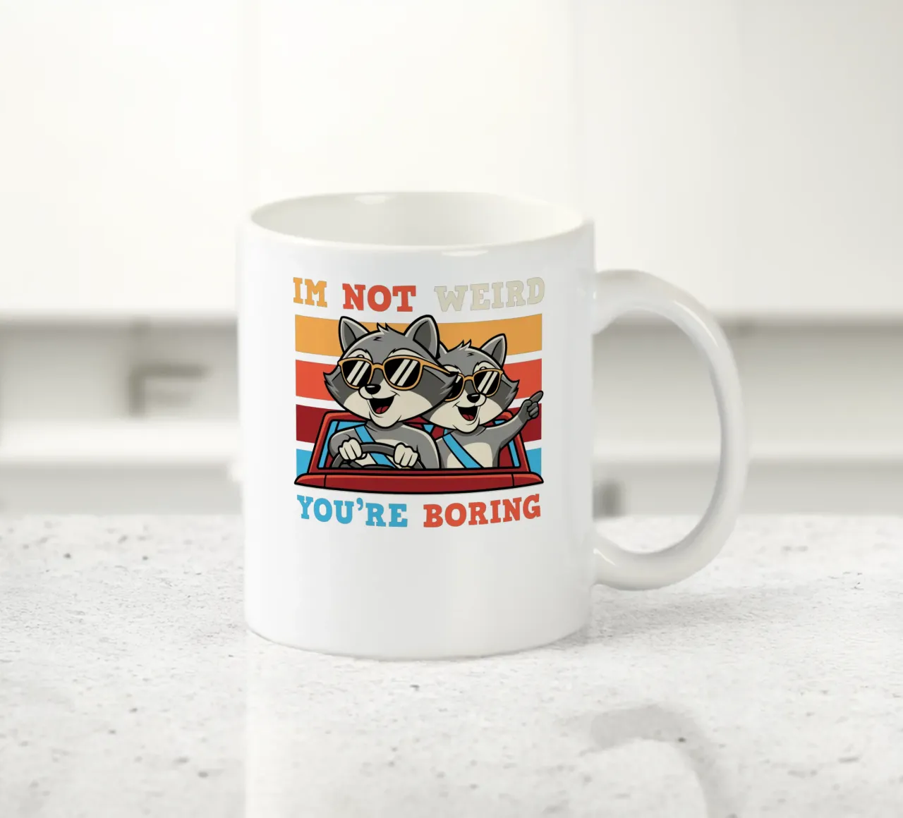 I'm not weird, you're boring taza de cerámica de edsonramosart