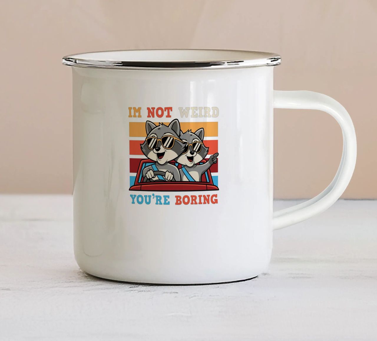 I'm not weird, you're boring tazza in smalto da edsonramosart