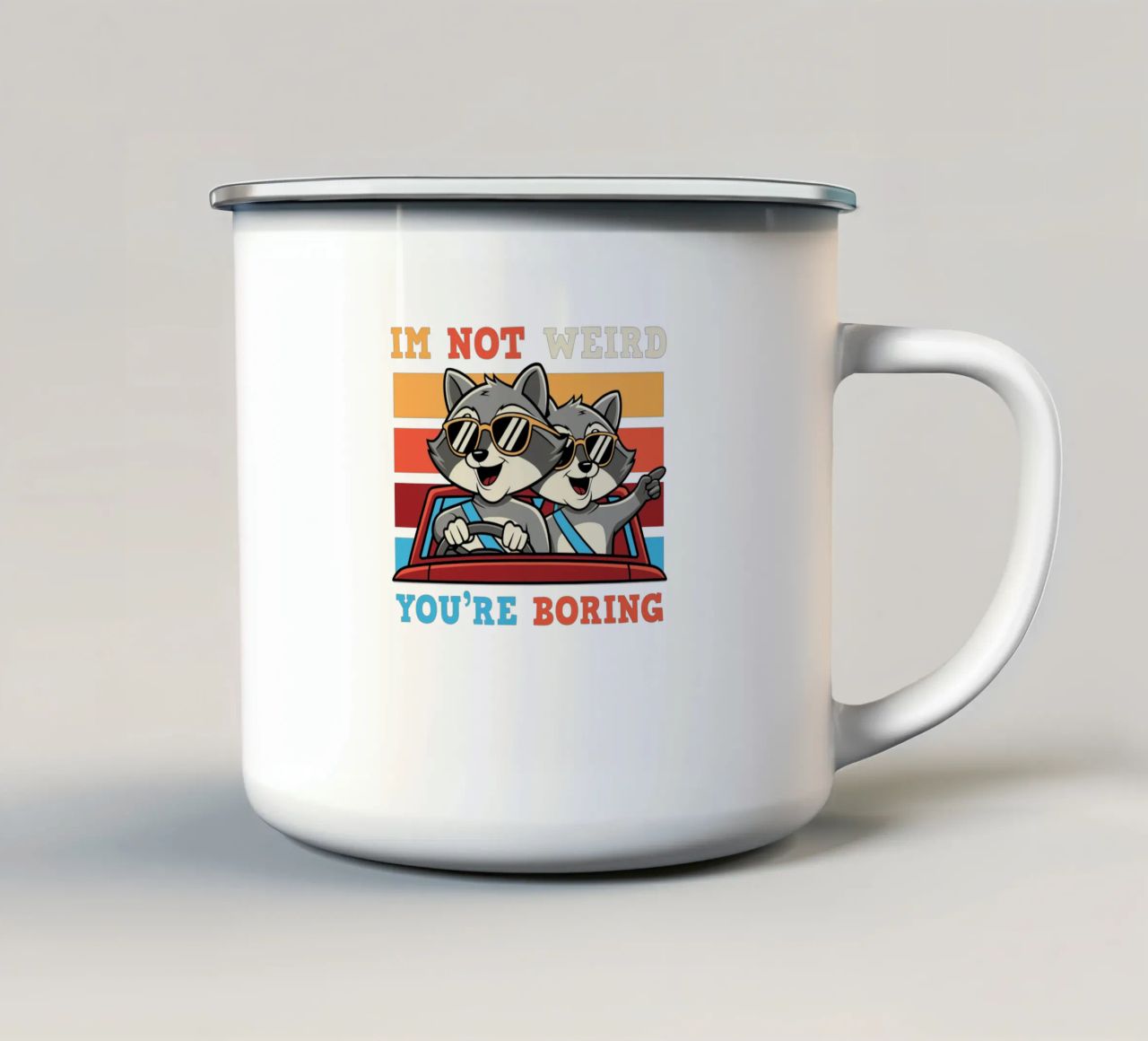 I'm not weird, you're boring tazza in smalto da edsonramosart