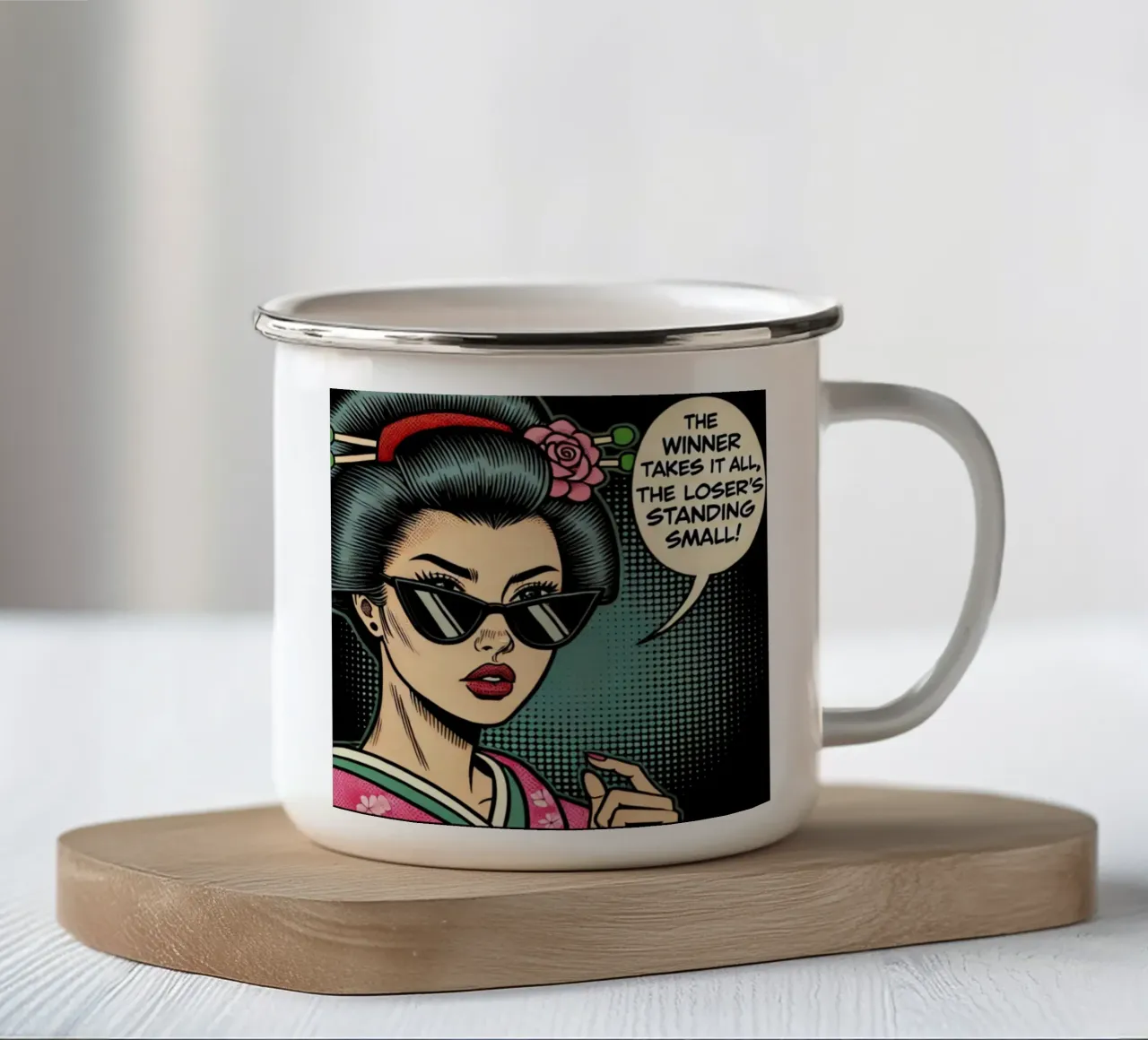 the winner takes it all - Vintage Poster tazza in smalto da posterprints-by-nomad