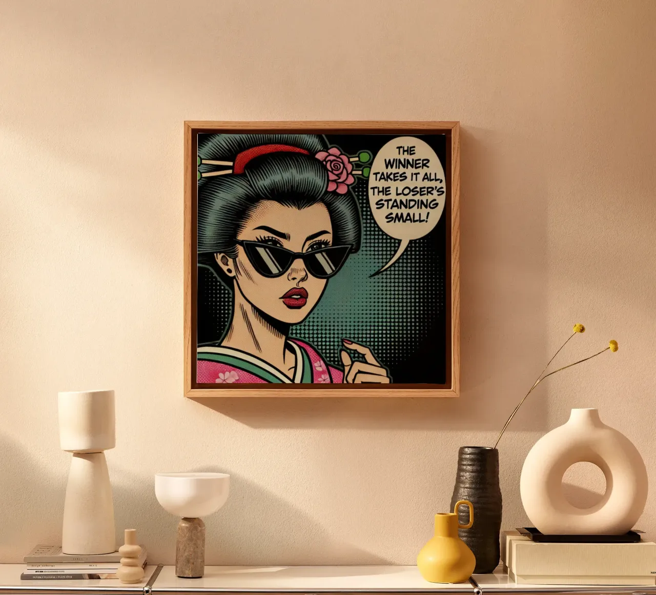 the winner takes it all - Vintage Poster canvas met Baklijst van posterprints-by-nomad