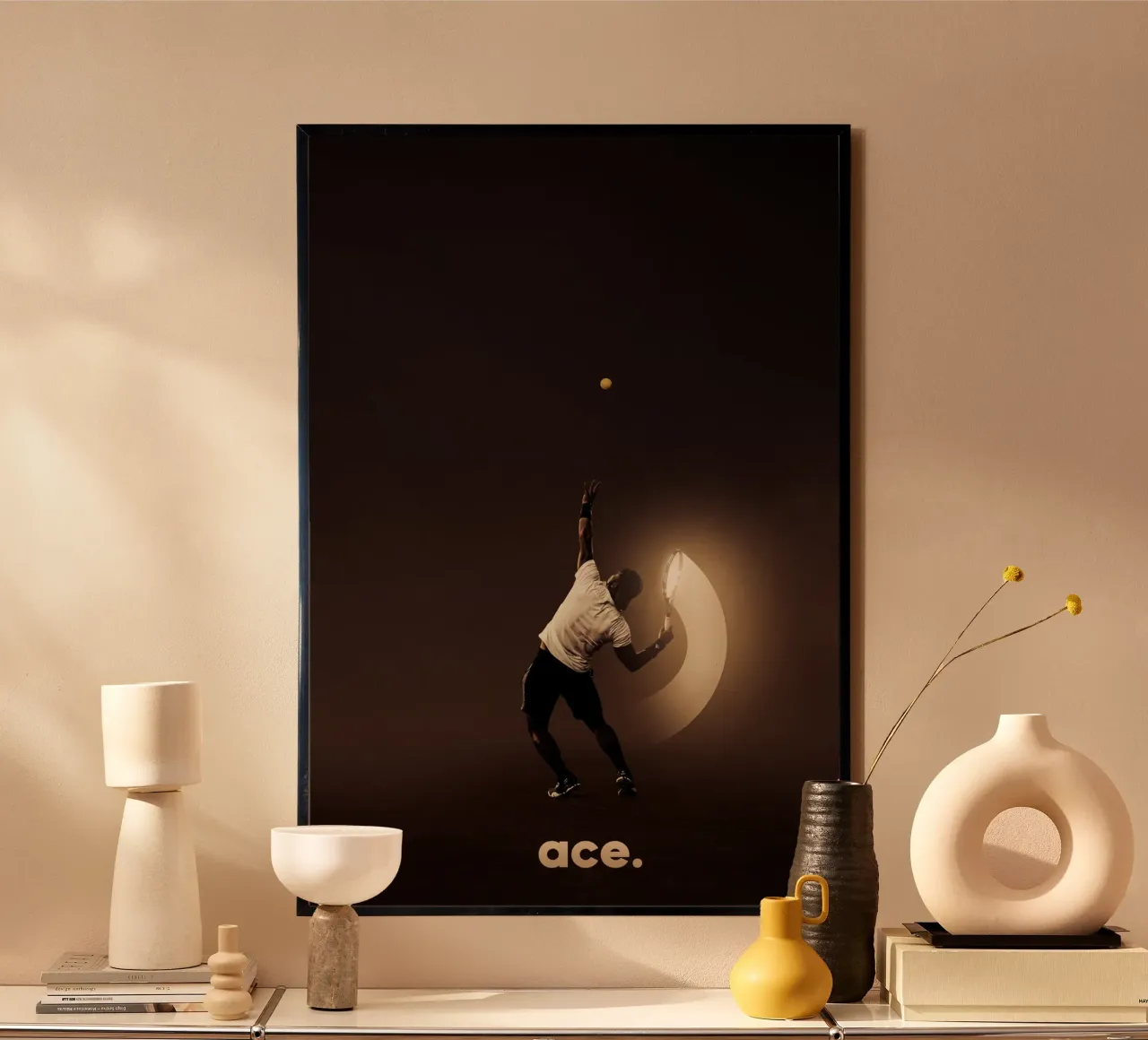 Tennis Poster - Ace poster with aluminum frame by athlete.art