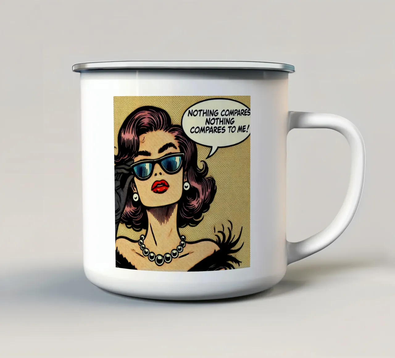 Nothing compares to me - Vintage Poster tazza in smalto da posterprints-by-nomad