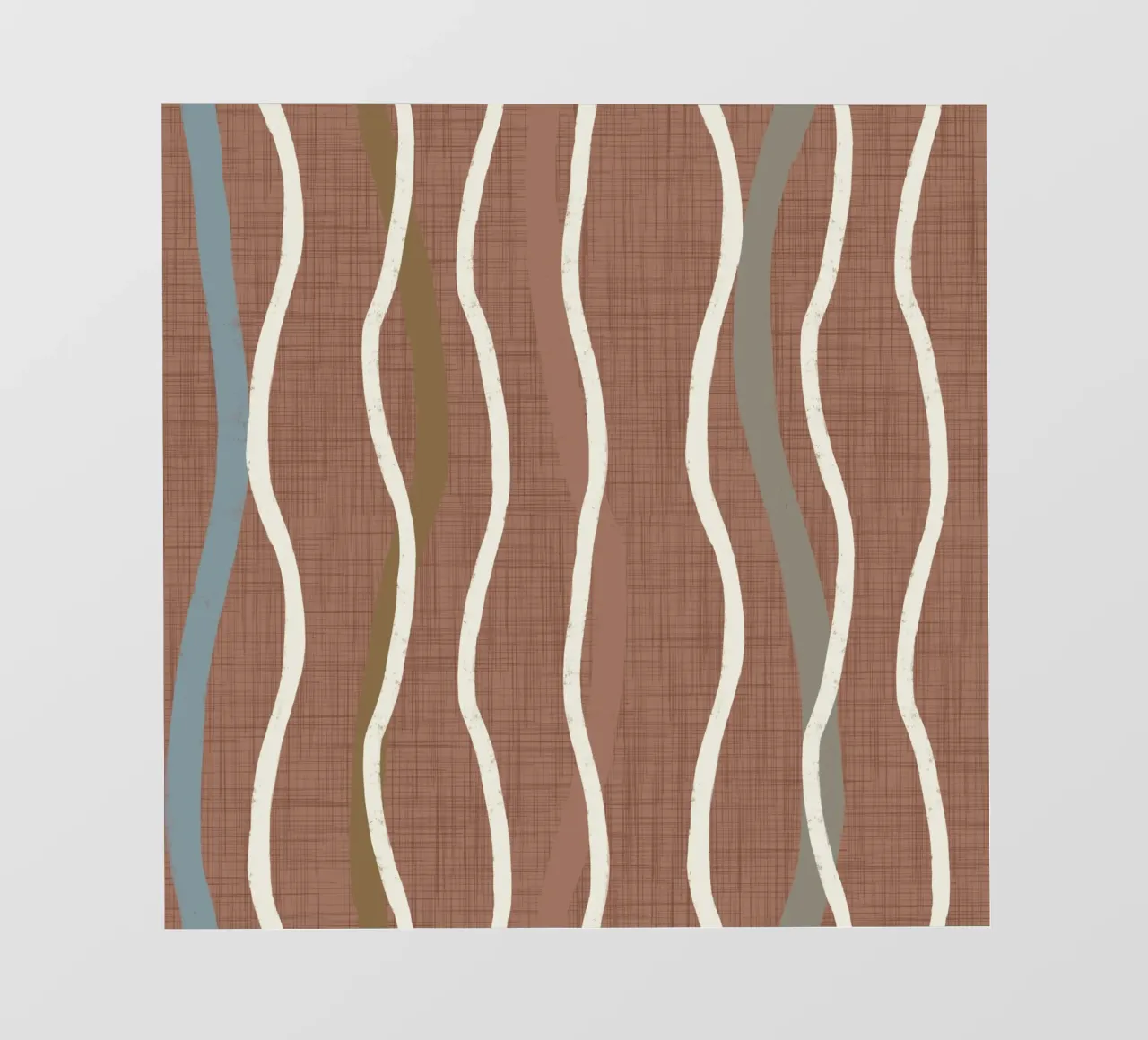 Retro Wavy Lines Mocha Mousse - Mid Century Modern Geometric papier peint photo de susanacosta