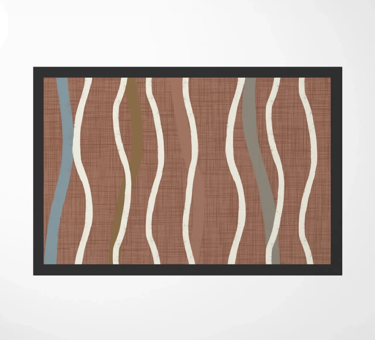 Linee ondulate retrò Moka Mousse - Geometrico moderno di metà secolo zerbino da susanacosta