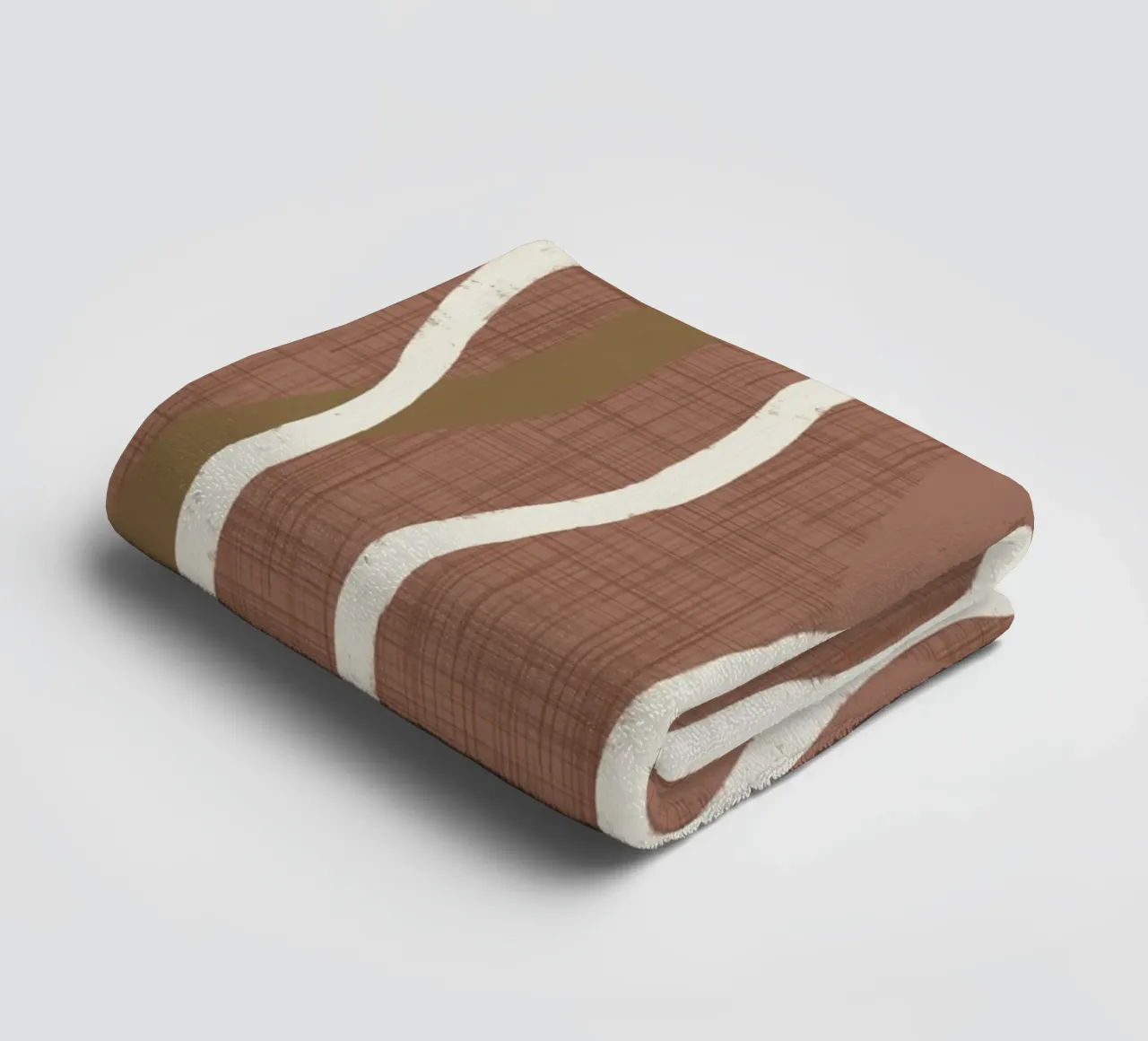 Linee ondulate retrò Moka Mousse - Geometrico moderno di metà secolo asciugamano da bagno da susanacosta