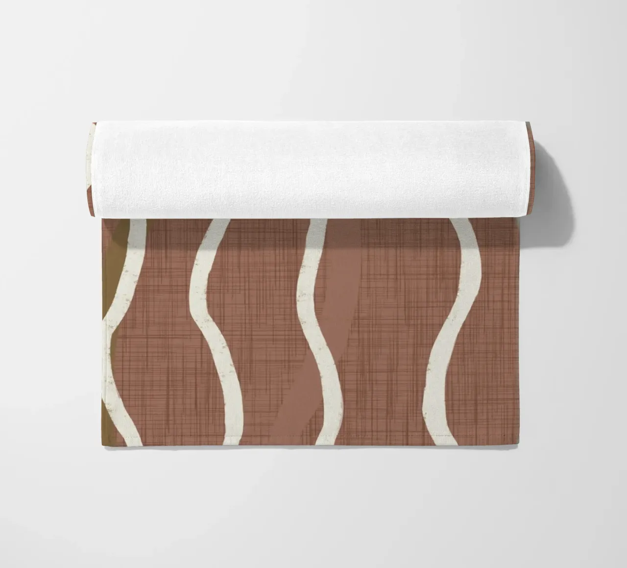 Linee ondulate retrò Moka Mousse - Geometrico moderno di metà secolo telo mare da susanacosta