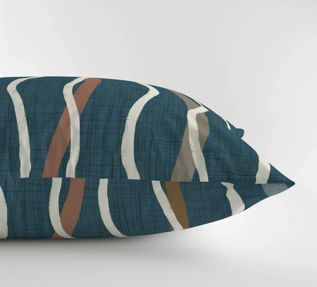 Arazzo retrò a linee ondulate PANTONE 18-4417 - Mid Century Mod cuscino da susanacosta