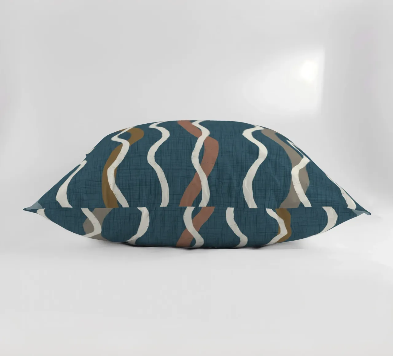 Arazzo retrò a linee ondulate PANTONE 18-4417 - Mid Century Mod cuscino da susanacosta