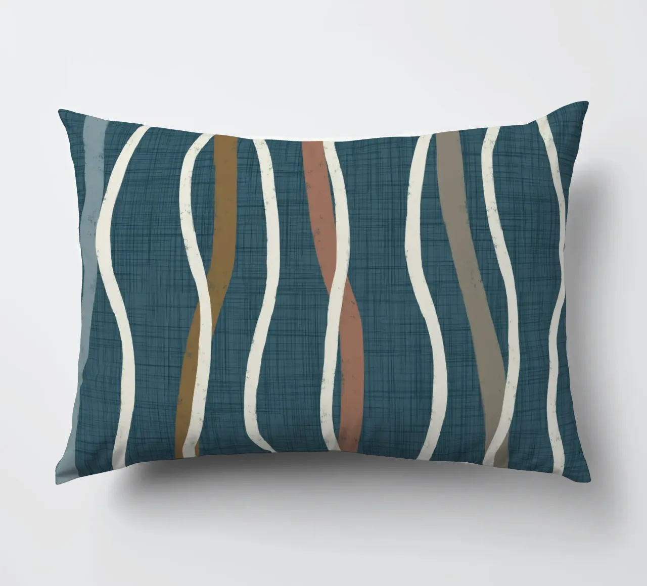 Arazzo retrò a linee ondulate PANTONE 18-4417 - Mid Century Mod cuscino da susanacosta