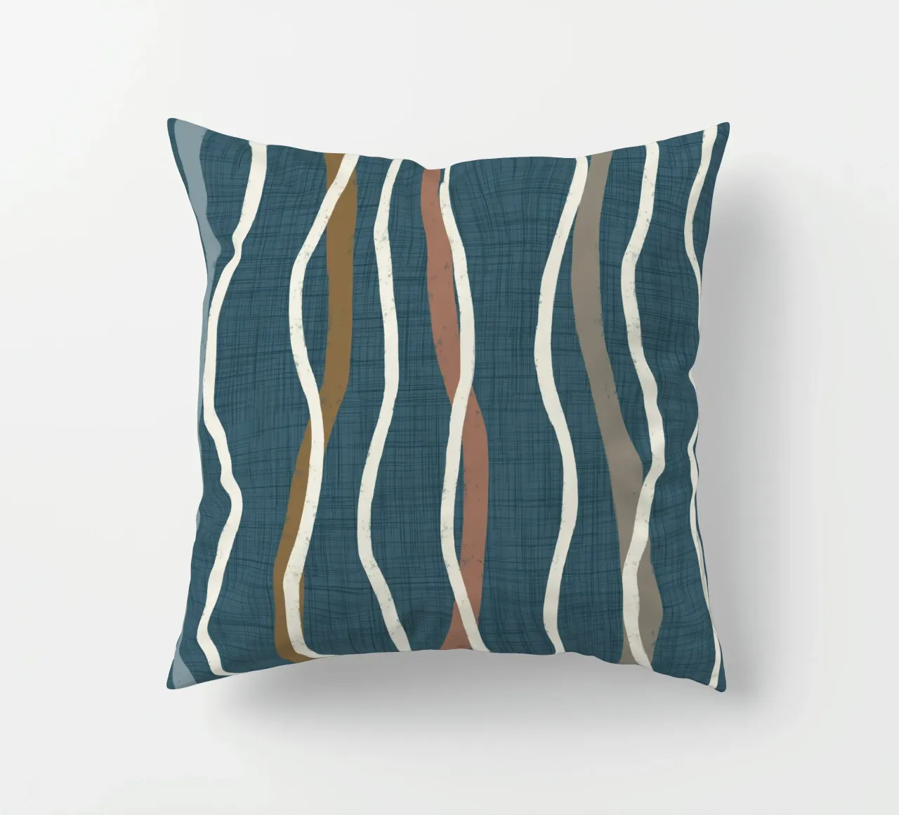 Arazzo retrò a linee ondulate PANTONE 18-4417 - Mid Century Mod cuscino da susanacosta