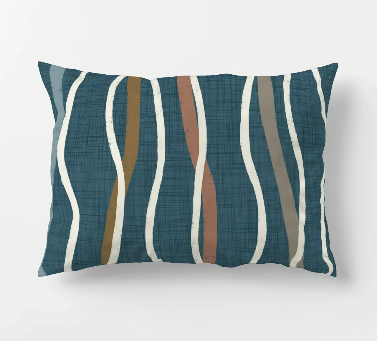 Arazzo retrò a linee ondulate PANTONE 18-4417 - Mid Century Mod cuscino da susanacosta