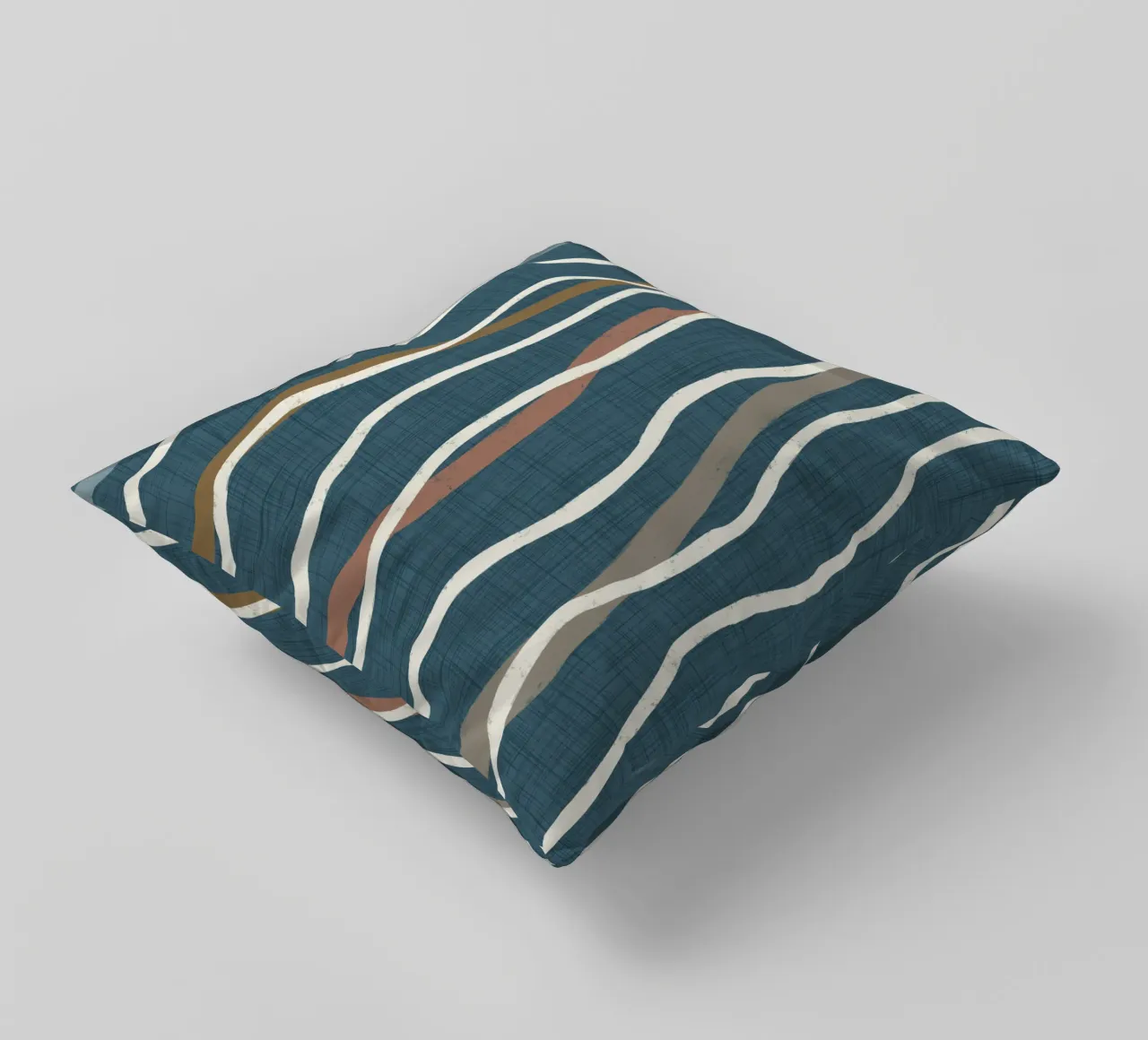 Arazzo retrò a linee ondulate PANTONE 18-4417 - Mid Century Mod cuscino da susanacosta