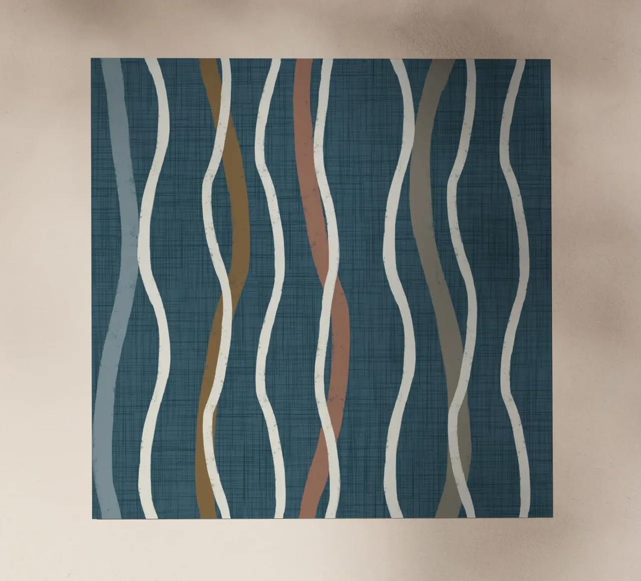 Arazzo retrò a linee ondulate PANTONE 18-4417 - Mid Century Mod pellicola backlit da susanacosta