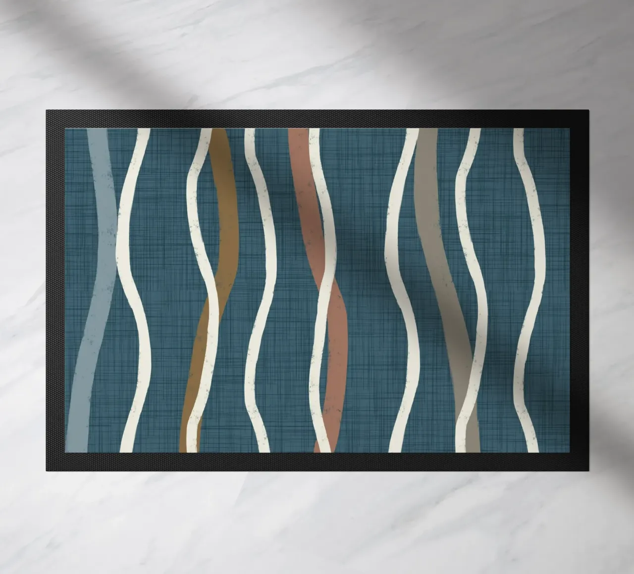 Arazzo retrò a linee ondulate PANTONE 18-4417 - Mid Century Mod zerbino da susanacosta