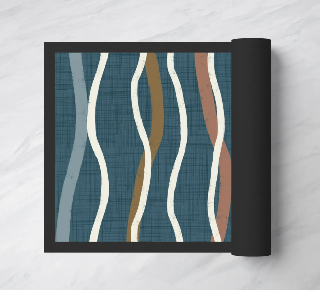 Arazzo retrò a linee ondulate PANTONE 18-4417 - Mid Century Mod zerbino da susanacosta