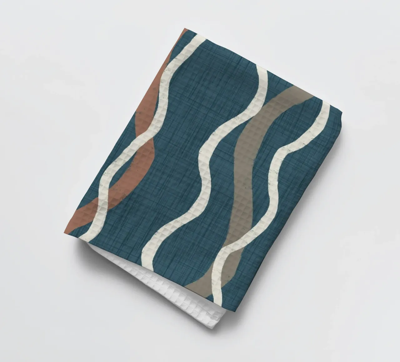 Arazzo retrò a linee ondulate PANTONE 18-4417 - Mid Century Mod canovaccio da cucina da susanacosta