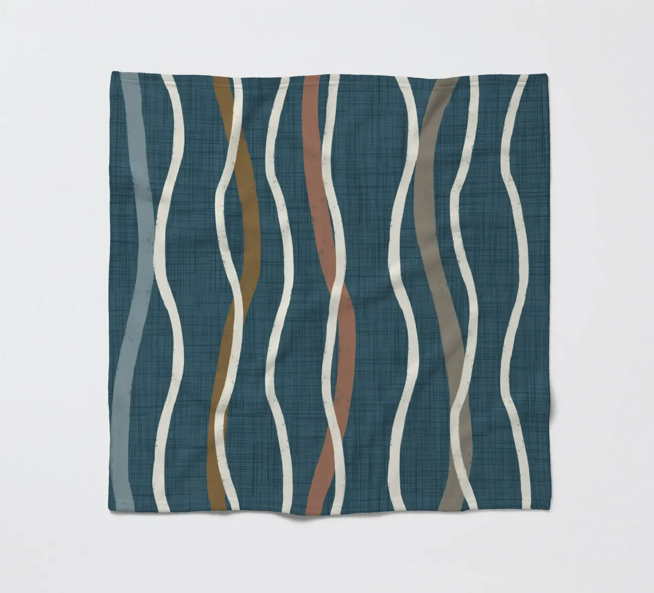 Arazzo retrò a linee ondulate PANTONE 18-4417 - Mid Century Mod coperta in pile da susanacosta