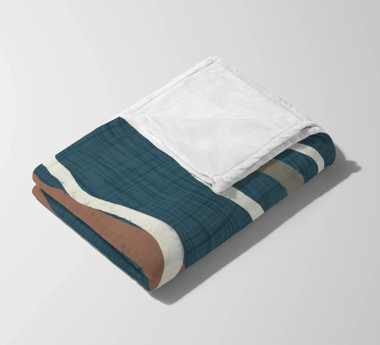 Arazzo retrò a linee ondulate PANTONE 18-4417 - Mid Century Mod coperta in pile da susanacosta