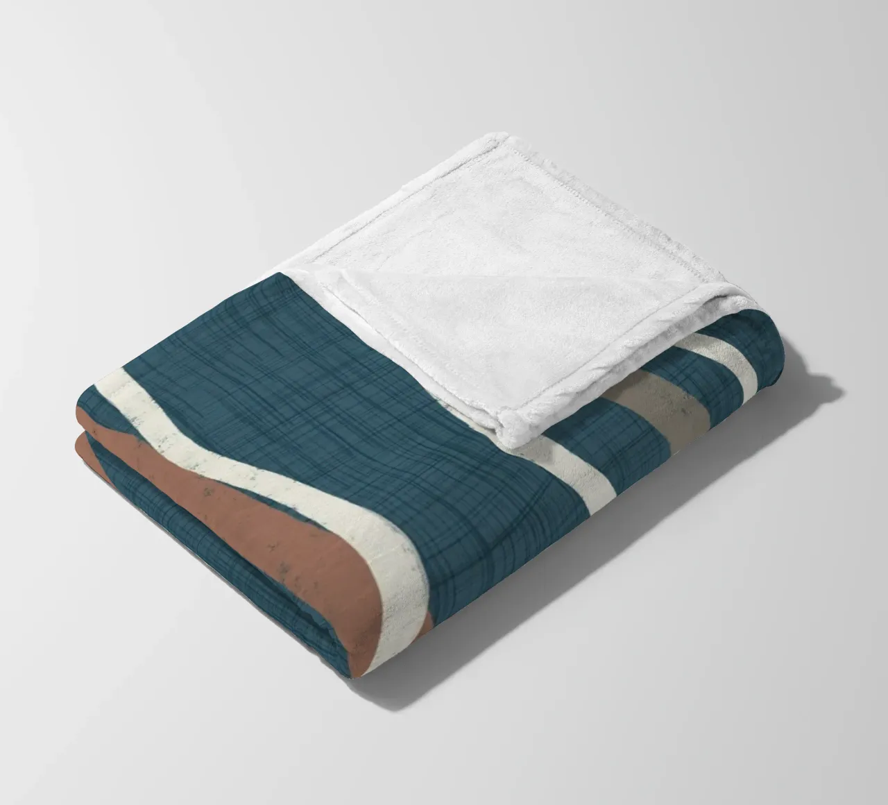 Arazzo retrò a linee ondulate PANTONE 18-4417 - Mid Century Mod coperta in pile da susanacosta