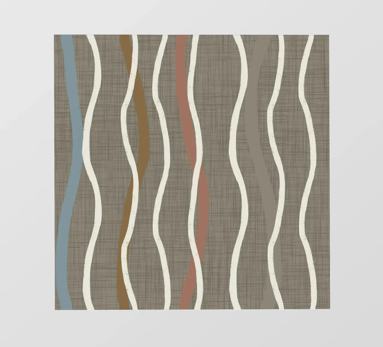 Retro Golvende Lijnen Raster Laurier Eik PANTON - Mid Century Modern fotobehang van susanacosta