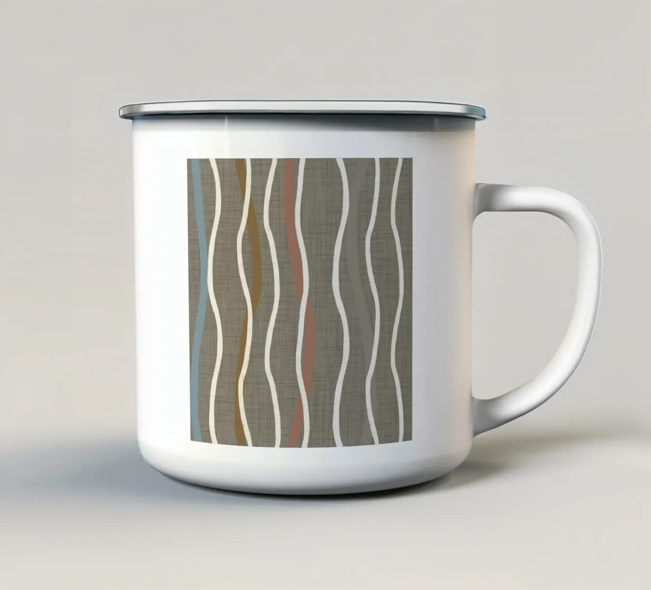 Retro Linee ondulate Griglia Alloro Quercia PANTON - Mid Century Modern tazza in smalto da susanacosta