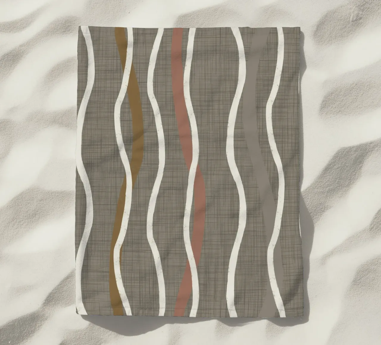 Retro Linee ondulate Griglia Alloro Quercia PANTON - Mid Century Modern telo mare da susanacosta