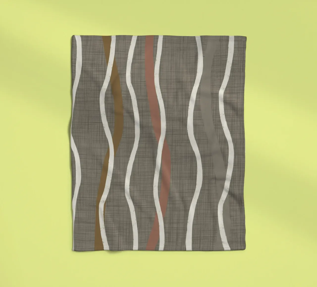 Retro Linee ondulate Griglia Alloro Quercia PANTON - Mid Century Modern coperta in pile da susanacosta