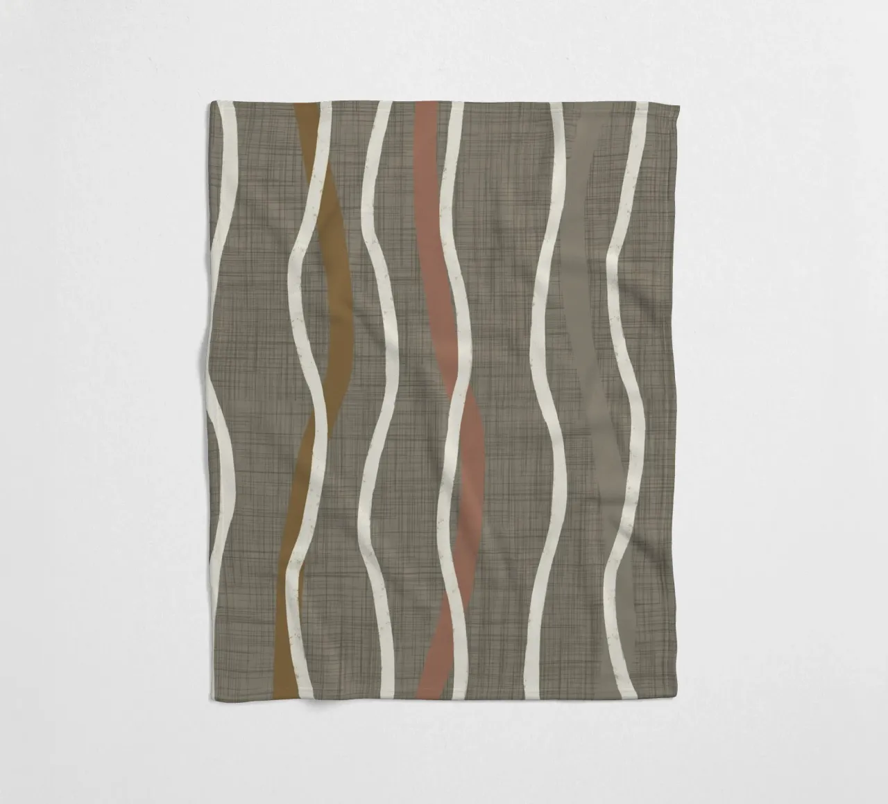 Retro Linee ondulate Griglia Alloro Quercia PANTON - Mid Century Modern coperta in pile da susanacosta