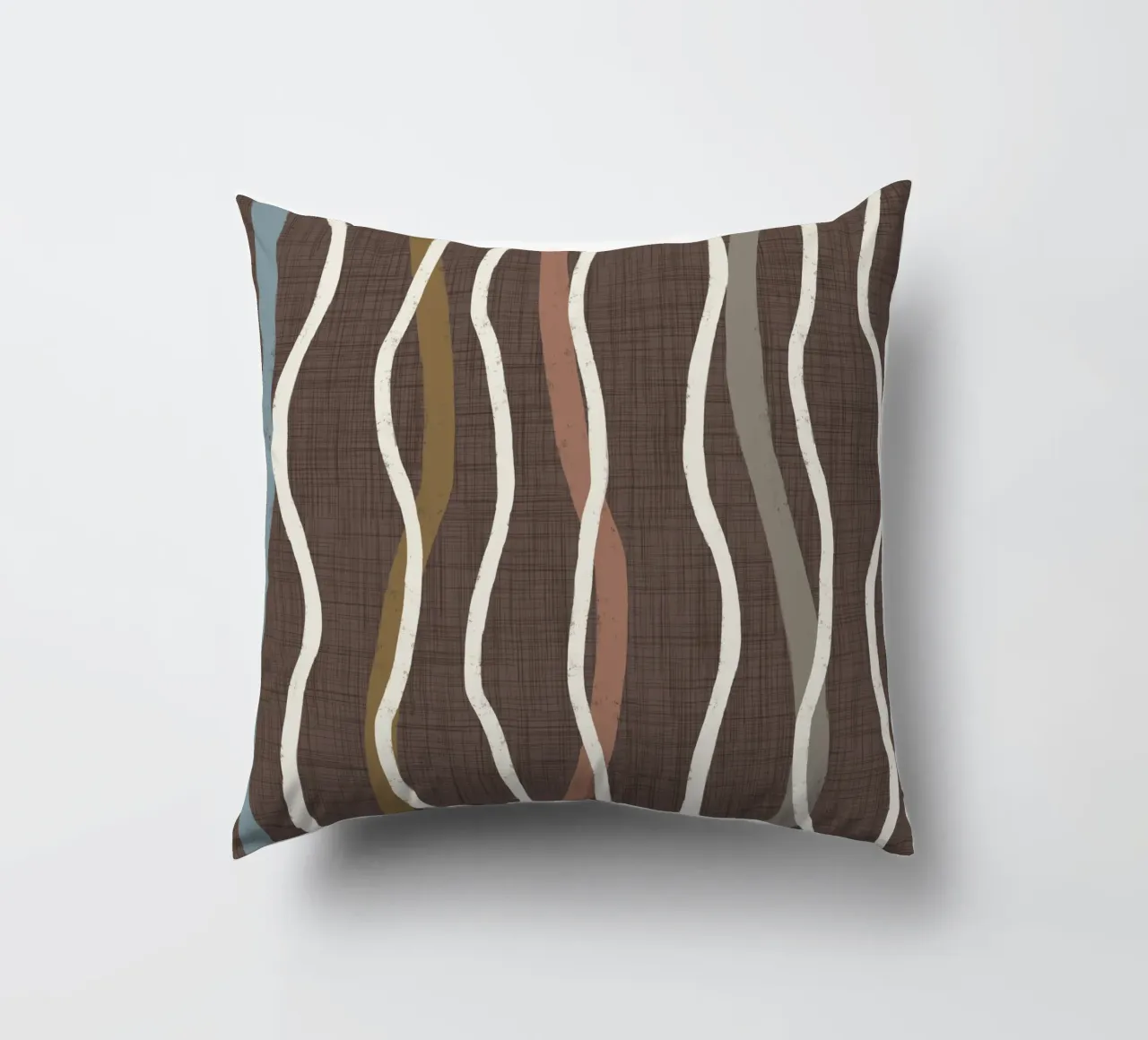 Linee ondulate retrò Caffè Quarzo PANTONE - Mid Century Modern cuscino da susanacosta