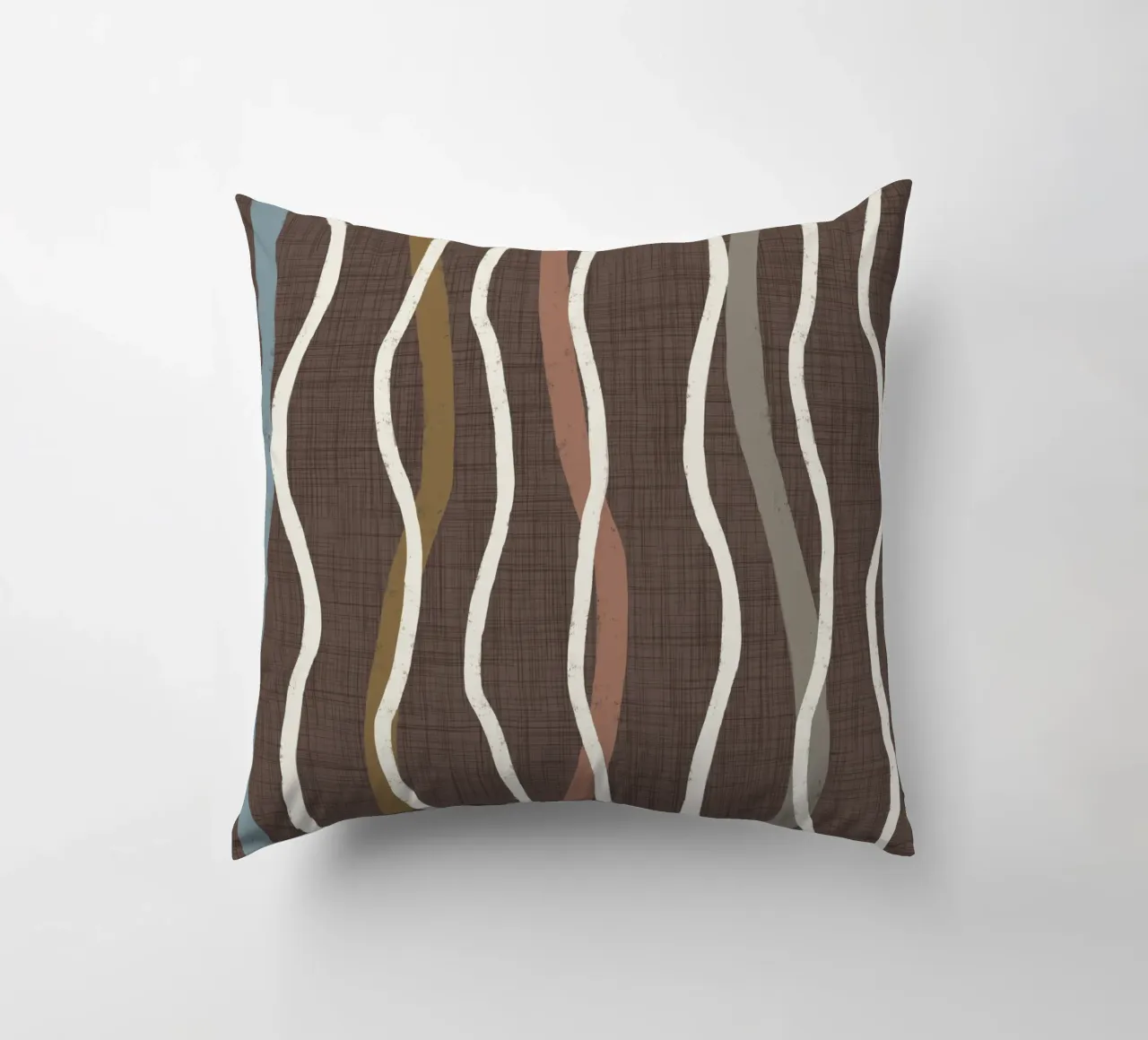 Linee ondulate retrò Caffè Quarzo PANTONE - Mid Century Modern cuscino da susanacosta