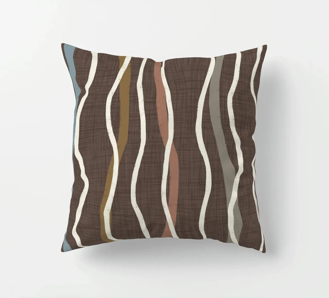 Linee ondulate retrò Caffè Quarzo PANTONE - Mid Century Modern cuscino da susanacosta