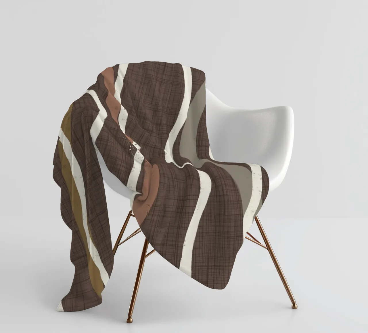 Linee ondulate retrò Caffè Quarzo PANTONE - Mid Century Modern coperta in pile da susanacosta