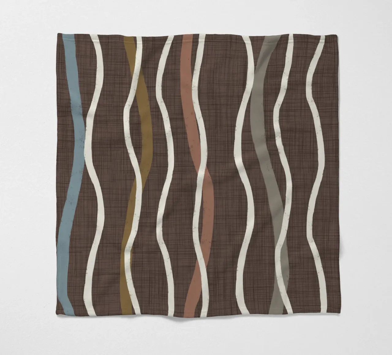 Linee ondulate retrò Caffè Quarzo PANTONE - Mid Century Modern coperta in pile da susanacosta
